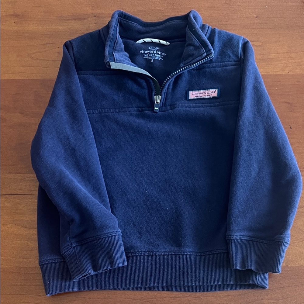Vineyard Vines Kids Blue Quarter-Zip Pullover